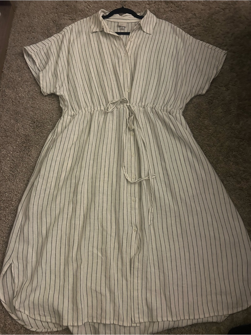 a new day White Dress with Black Pinstripes